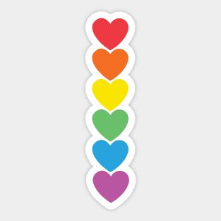 Stack of Rainbows Hearts Sticker